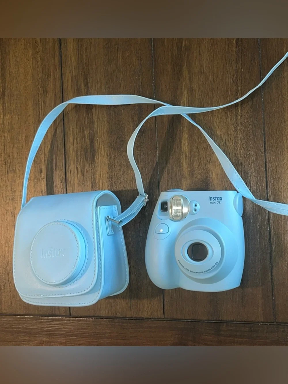 Fujifilm Instax Mini 9 Instant Print Camera & Crossbody Matching Case:Light Blue